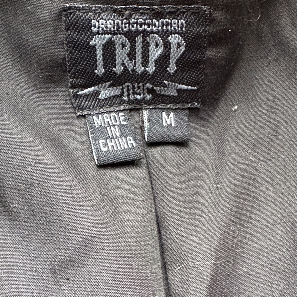 Y2K Vintage TrippNYC Black and White Leopard Print Moto Jacket size m - Picture 3 of 5